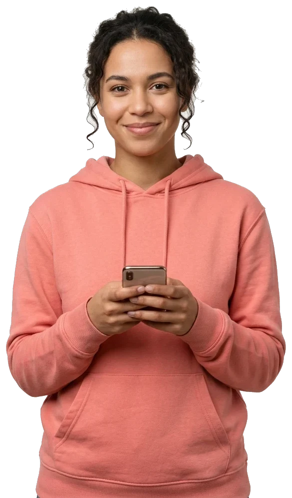 לקוחה מתכתבת עם הצ׳אטבוט של Chatwise מהטלפון